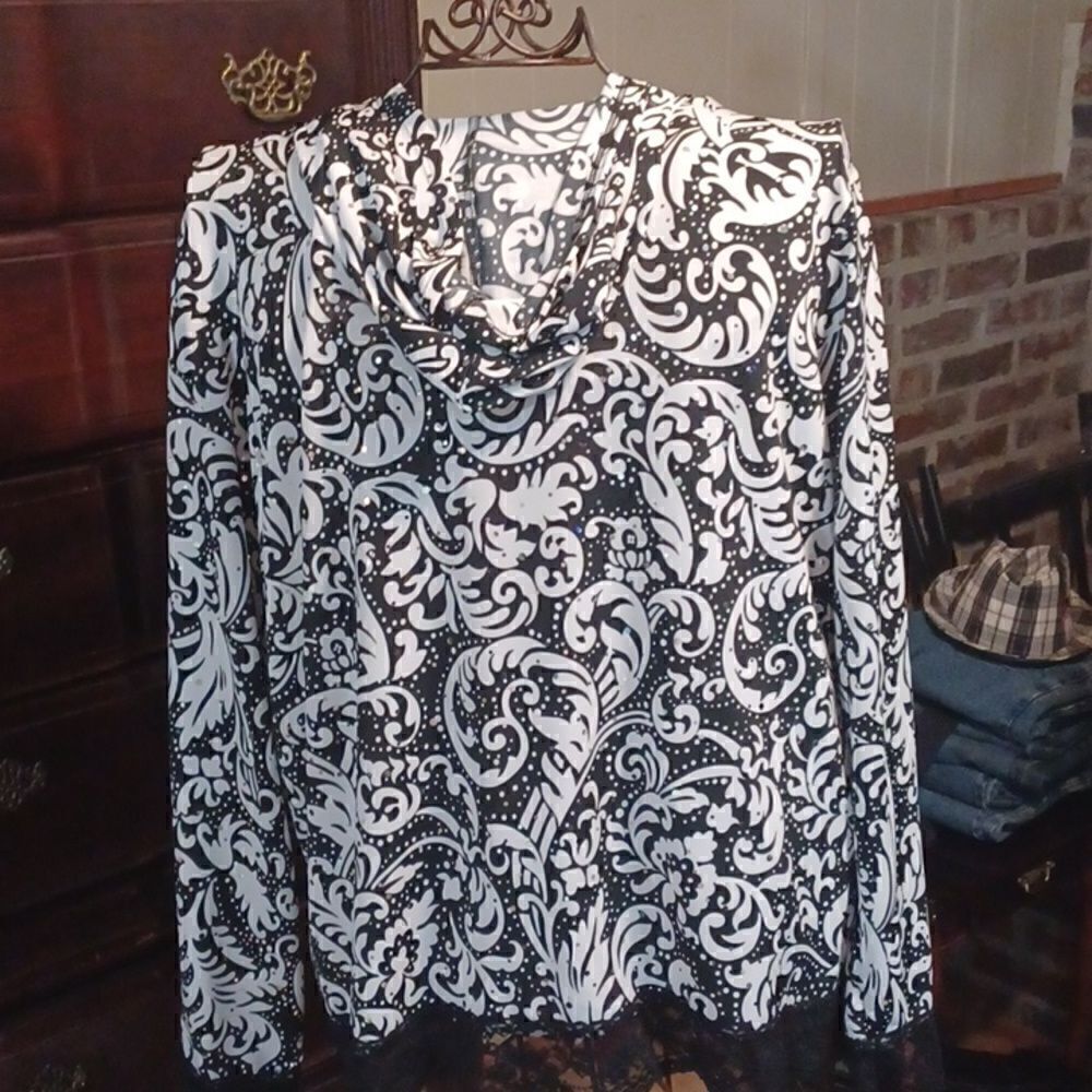 Brittany Black Zip Sparkle Hoody - Picture 6 of 7